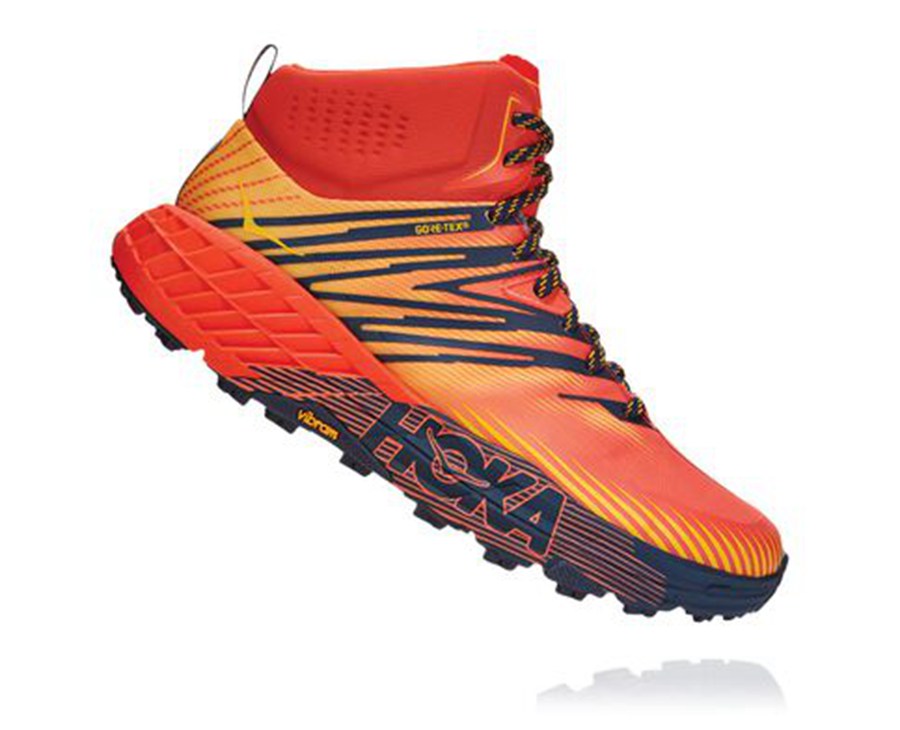 Hoka One One Trailove Tenisky Panske Červené - Speedgoat Mid GORE-TEX 2 - 81639-RLXS